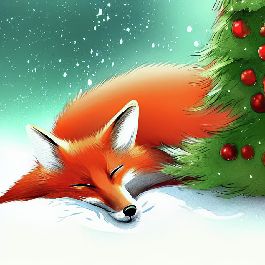 Fox Asleep  Painting by Bob Orsillo