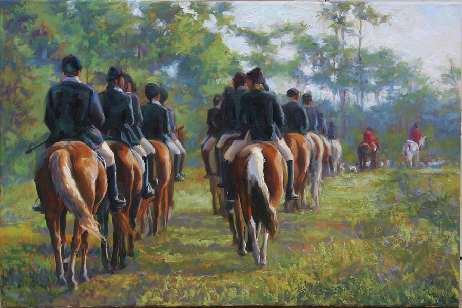Horse Painting - Fox Hunt Morning by Laurie Snow Hein