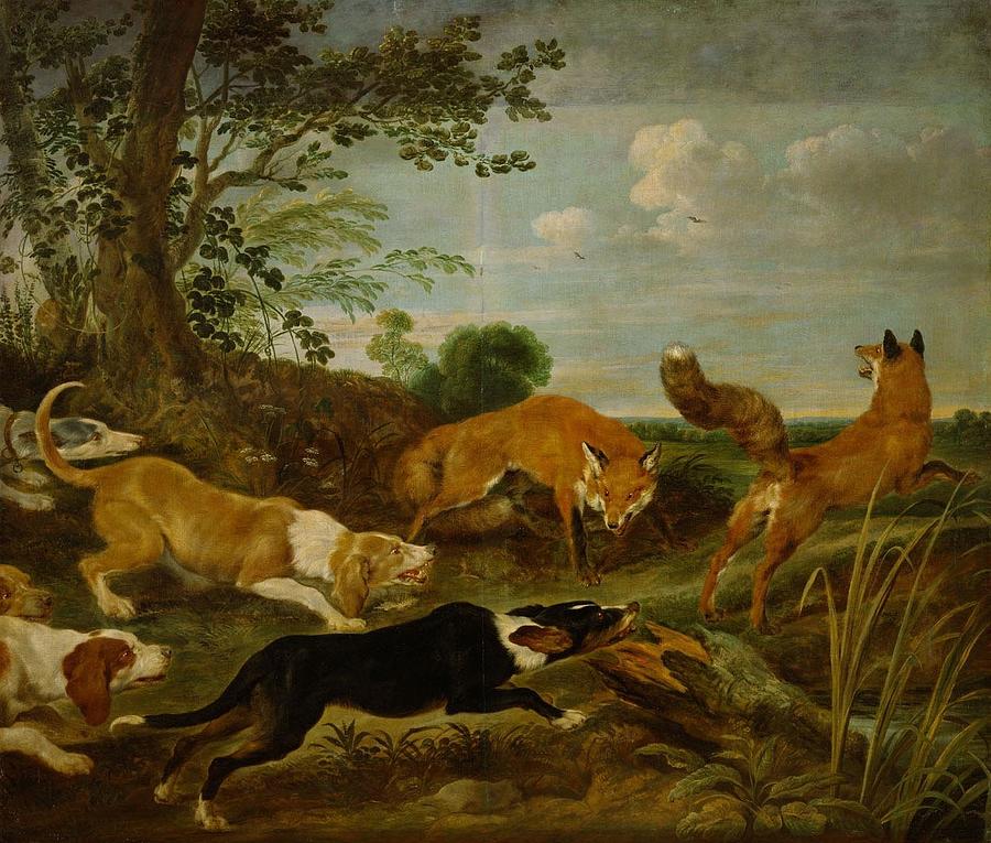  Fox hunt Painting by Paul de Vos