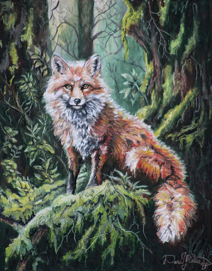 Fox in the Forest Pastel by Daniel Eskridge