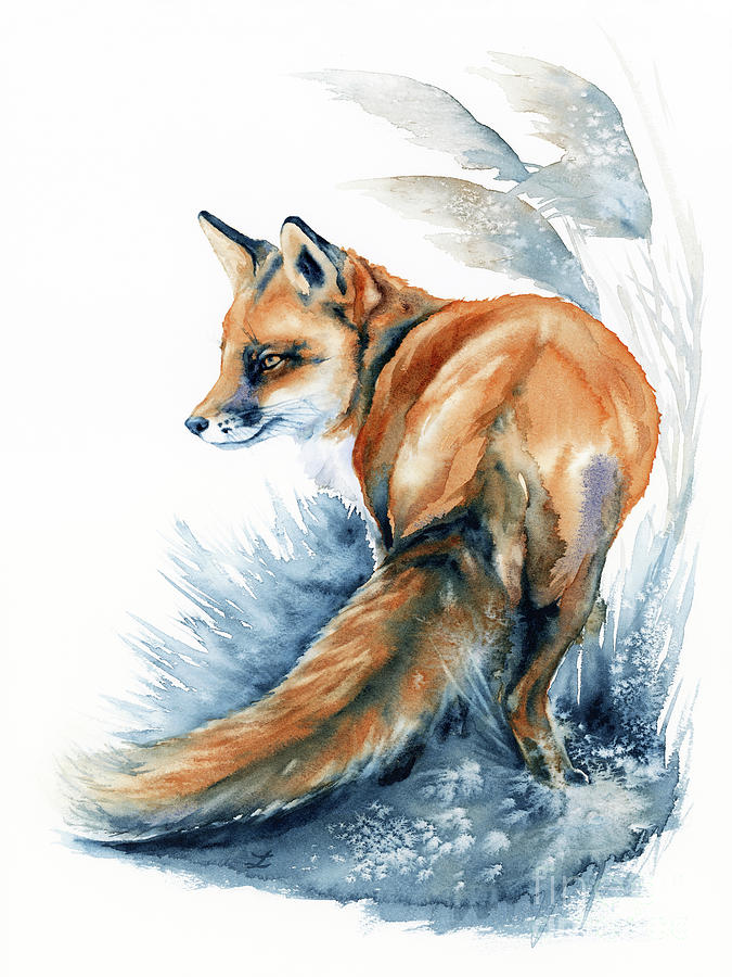 Fox in the Reeds Painting by Zaira Dzhaubaeva