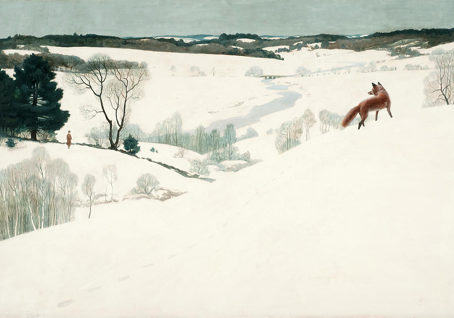 Fox Painting - Fox in the Snow by Newell Convers Wyeth
