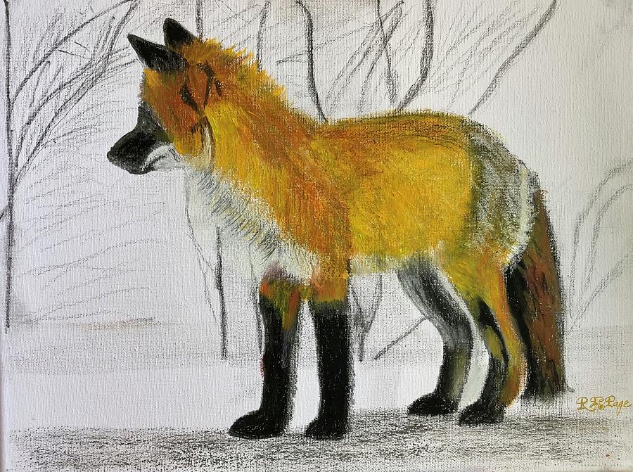 Fox in the Snow Pastel by Richard Le Page