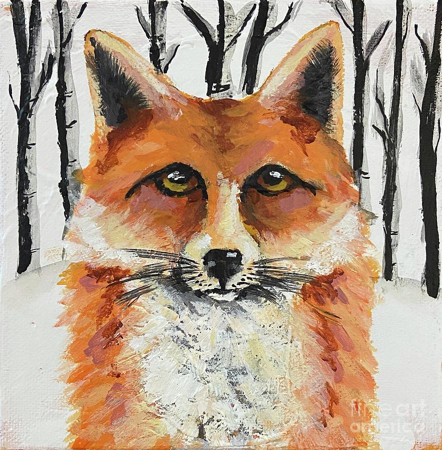 Fox in the Woods Painting by Lucia Stewart
