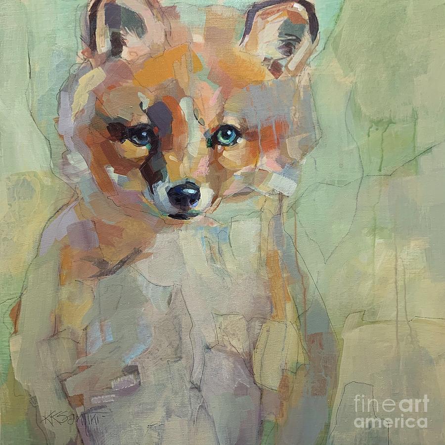 Fox Painting - Fox Kit by Kimberly Santini