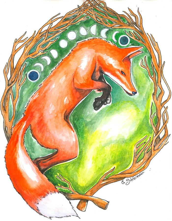 Fox Medicine Painting by Shannon Silvermoon | Pixels