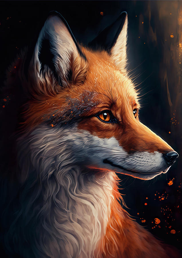 Fox Painting Illustration Digital Art by Christophe Henin - Fine Art ...