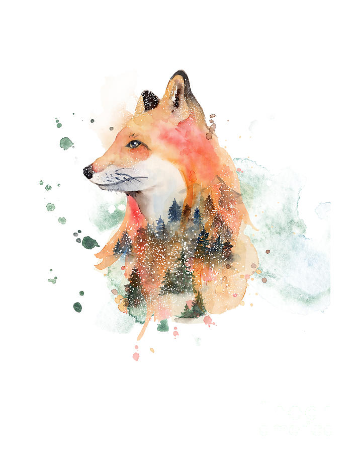 Fox Painting Digital Art by Inaamul Hassan - Fine Art America