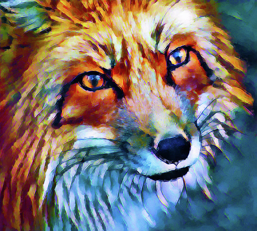 Fox Portrait Digital Art by Chuck Mountain | Fine Art America