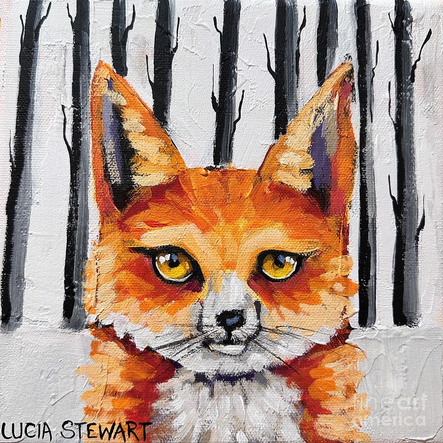 Fox Portrait No 1 Painting by Lucia Stewart