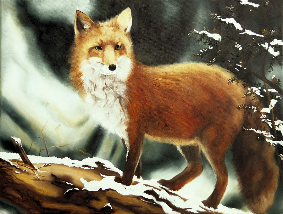 Fox Painting By Robin Champagne - Pixels