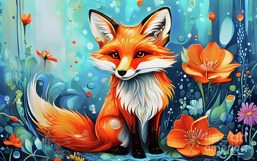 Wildlife Digital Art - Fox serenity in woodland haven by Sen Tinel