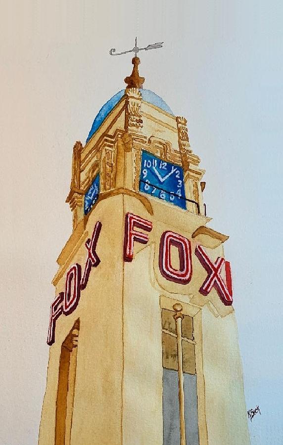 FOX Theater, Bakersfield,CA Painting by Katherine Young-Beck