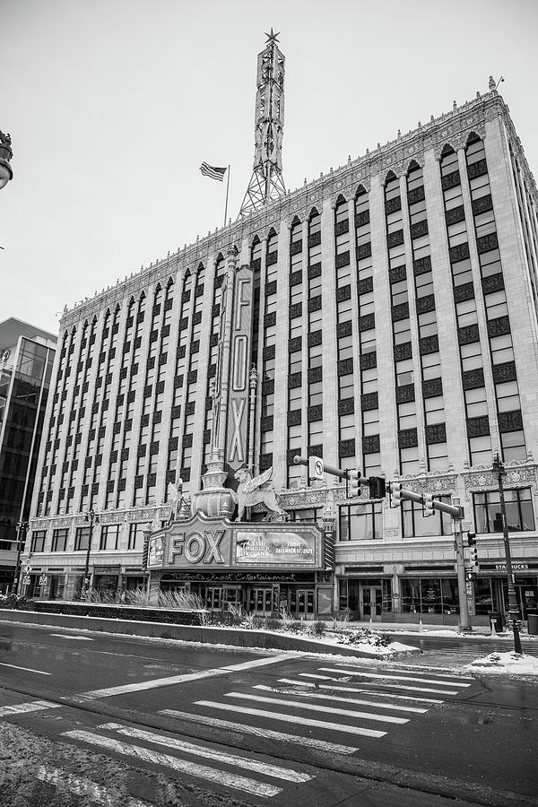 Fox Theater Detroit Black and white Photograph by John McGraw