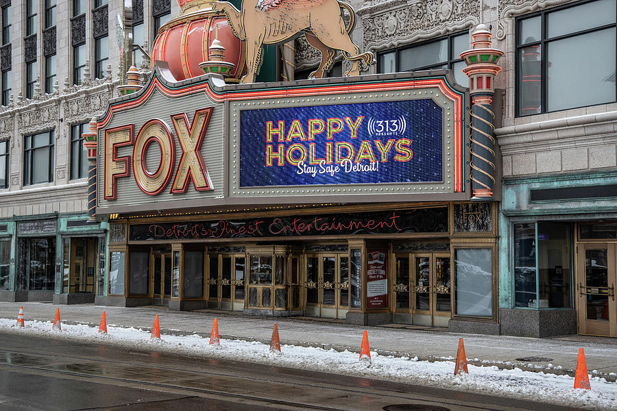 Fox Theater Detroit Happy Holidays  Photograph by John McGraw