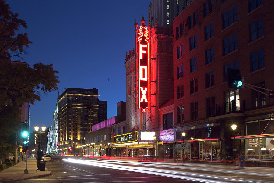 St. Louis Photograph - Fox Theater Twilight by Scott Rackers