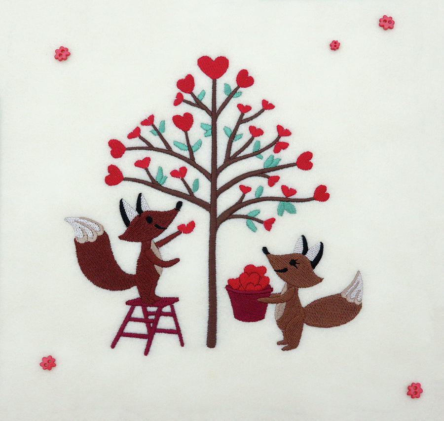 Foxes Valentine Tree Photograph by Sally Weigand