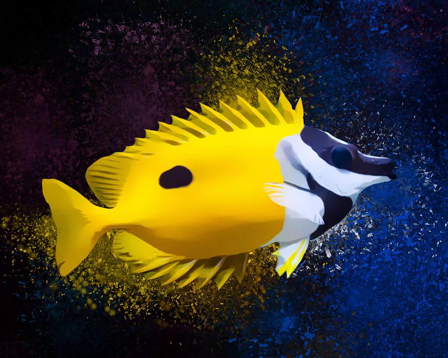 Foxfaced Rabbitfish  Digital Art by Scott Wallace Digital Designs