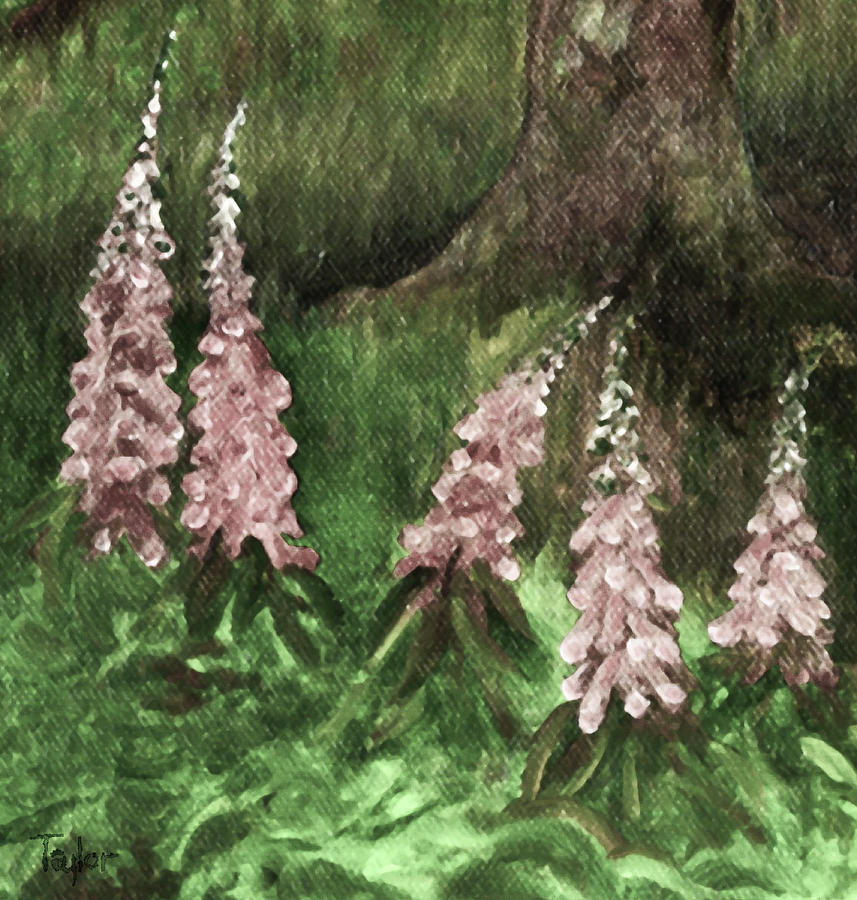 Foxgloves Painting by FT McKinstry