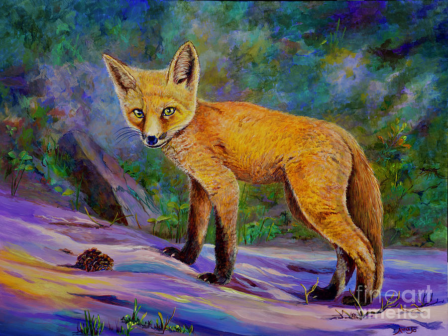 Foxy Baby Painting by AnnaJo Vahle