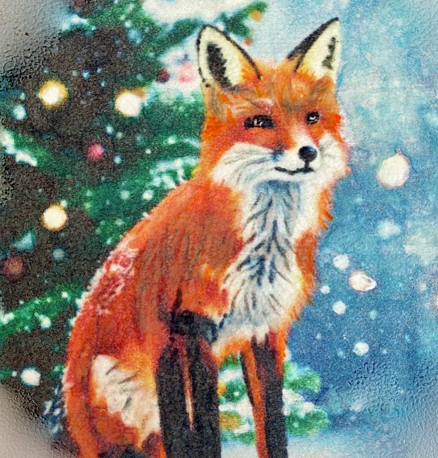 Foxy Christmas Mixed Media by Cara Frafjord