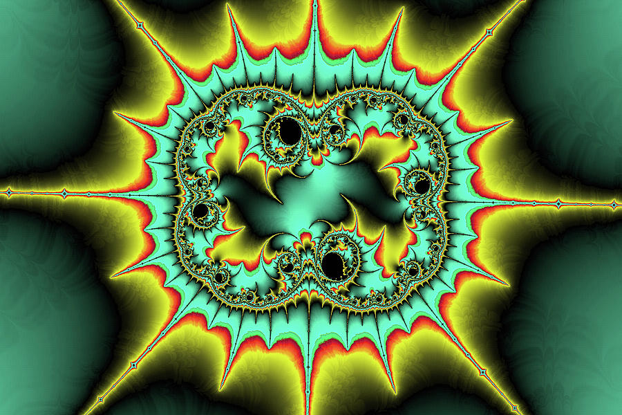 Fracal Solar Flare in Retro Colors Digital Art by Shelli Fitzpatrick