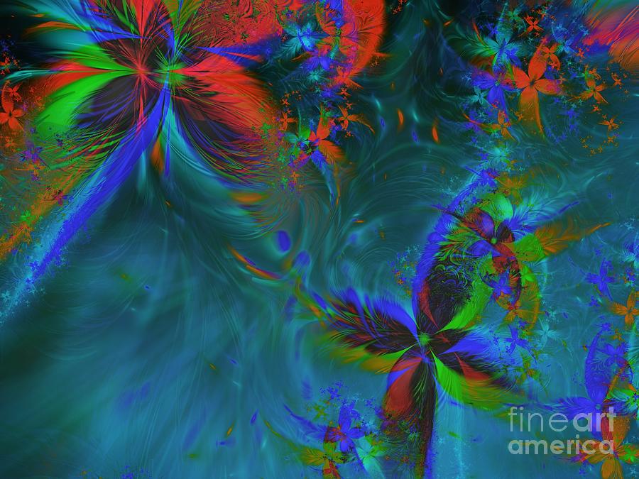 Tropical  Flora Fractal Abstract  Digital Art by Elaine Manley