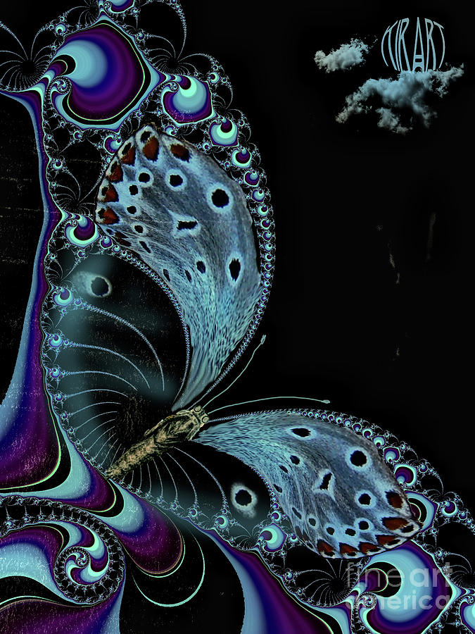 Fractal butterfly Mixed Media by Kira Bodensted