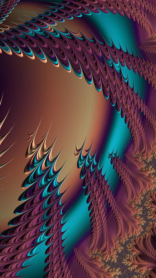 Fractal Chem Trails Colorful  Abstract Digital Art by Shelli Fitzpatrick