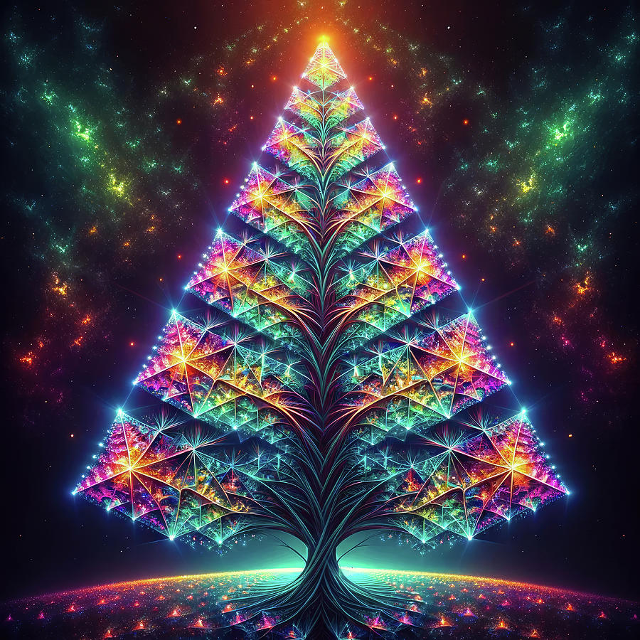Fractal Christmas Tree Sierpinski Style Digital Art by Matthias Hauser