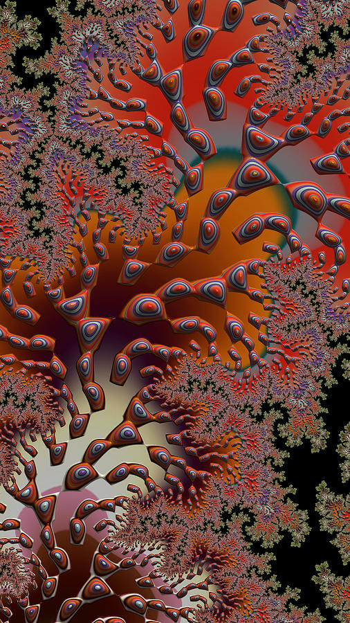 Fractal Coral Reef with Clowns  Digital Art by Shelli Fitzpatrick