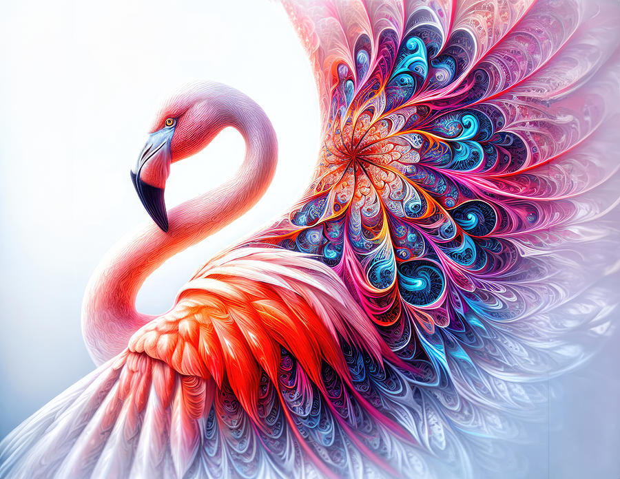 Fractal Fantasia - The Majestic Flamingo Photograph by Bill and Linda Tiepelman