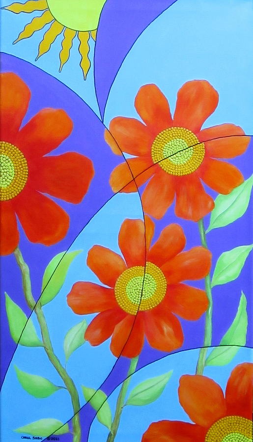 Fractal Floral Summer Painting by Carol Sabo