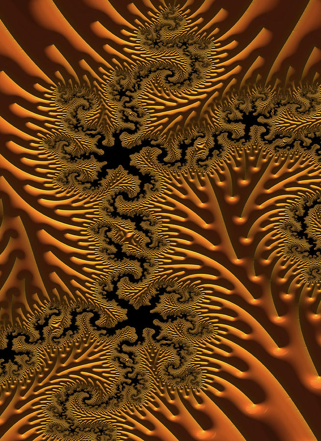 Fractal Forest with Black River   Digital Art by Shelli Fitzpatrick