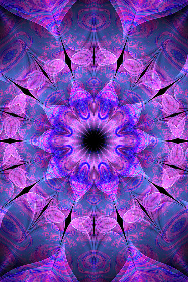 Fractal Kaleidoscope Art purple blue pink Digital Art by Matthias Hauser