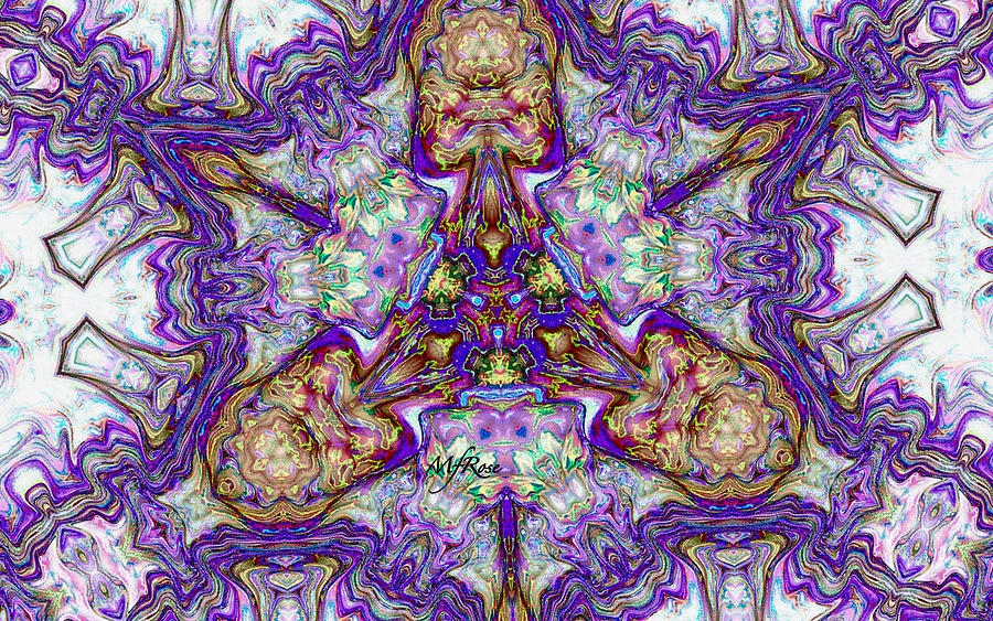 Fractal kaleidoscope purples Digital Art by Maureen Rose - Fine Art America