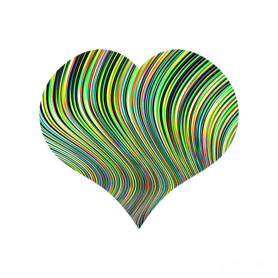 Fractal Romance and Love Heart Series Rainbow Swirls Digital Art by Rose Santuci-Sofranko
