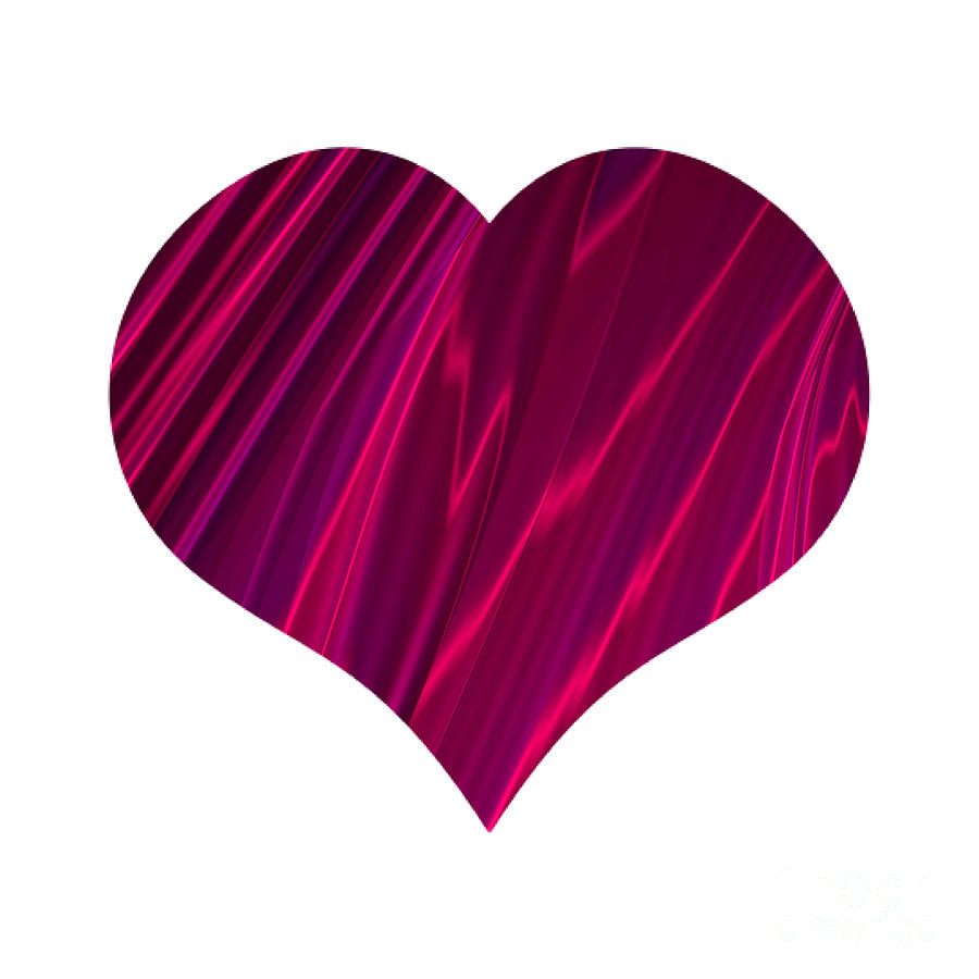 Fractal Romance and Love Heart Series Satin Fuchsia Kisses Digital Art by Rose Santuci-Sofranko