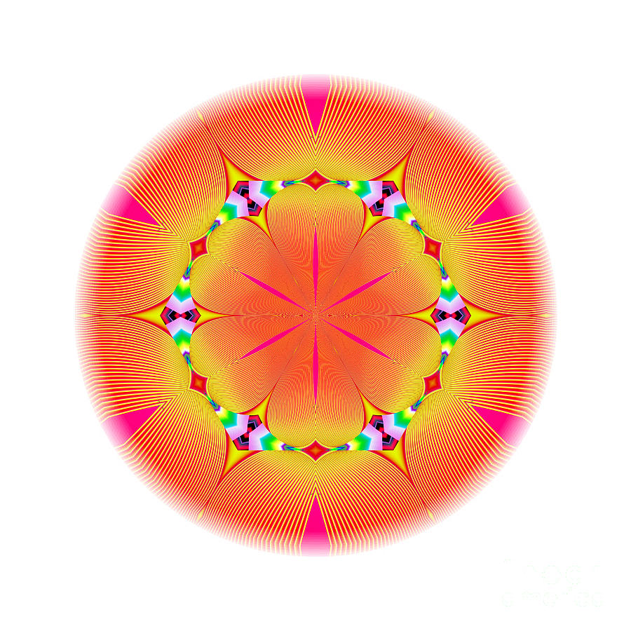Fractal Snowflake Mandala Series Rainbow Reflections 2 Digital Art by Rose Santuci-Sofranko