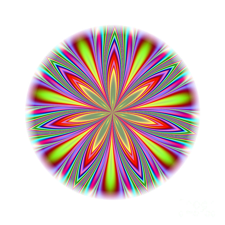 Fractal Snowflake Mandala Series Rainbow Reflections 3 Digital Art by Rose Santuci-Sofranko