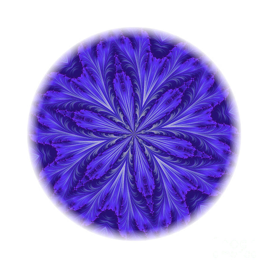 Fractal Snowflake Mandala Series Beautiful Blues 2 Digital Art by Rose Santuci-Sofranko