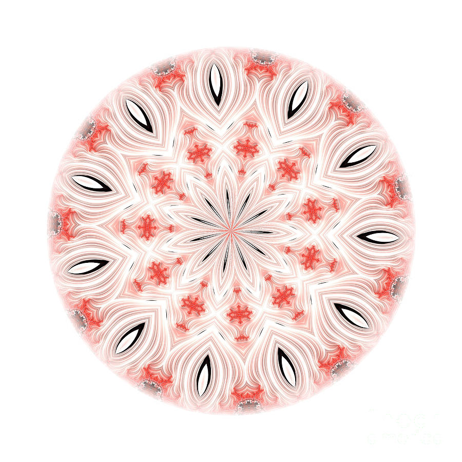 Fractal Snowflake Mandala Series Love Is In The Air 2 Digital Art by Rose Santuci-Sofranko