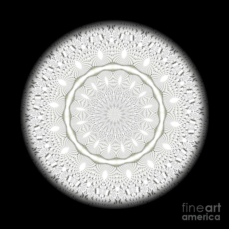 Fractal Snowflake Mandala Series Silver Linings 3 Digital Art by Rose Santuci-Sofranko