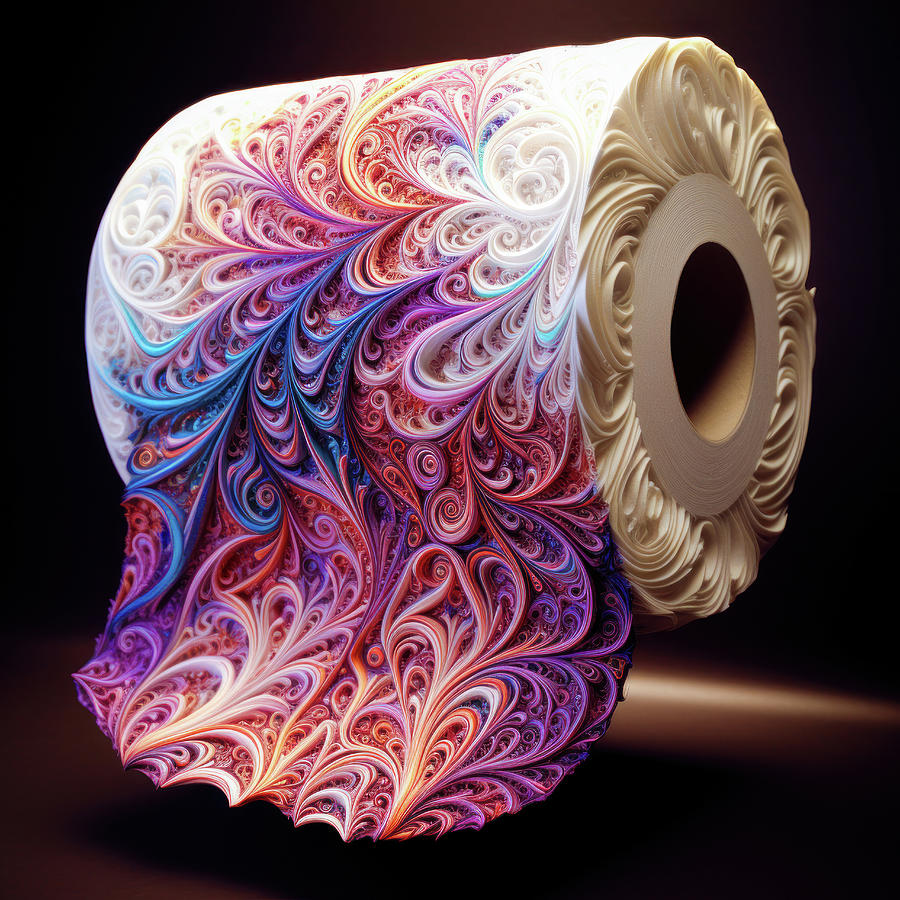 Fractal Toilet Paper Roll 01 Digital Art by Matthias Hauser