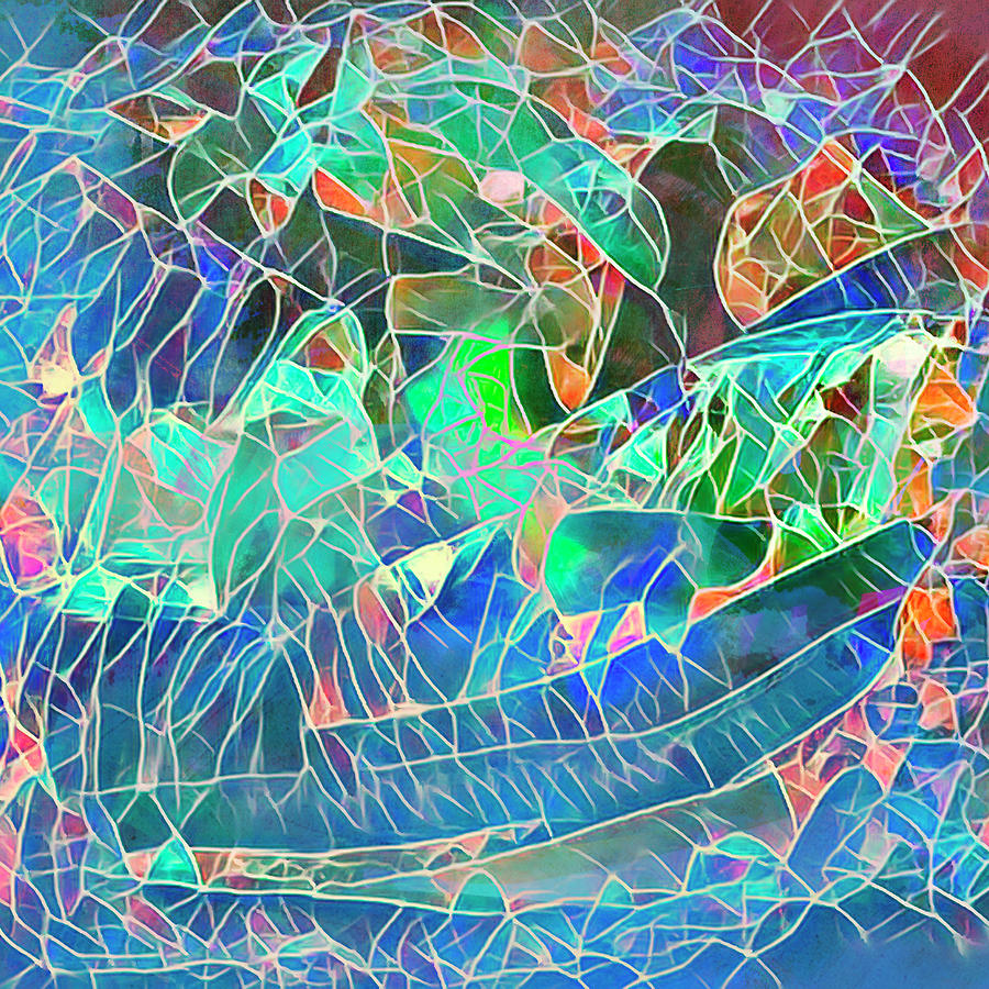 Fractured Ocean Blue - abstract art - modern art Digital Art by Ann Powell