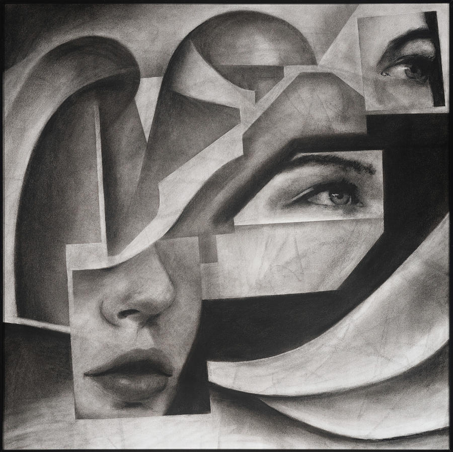 Fractured Portrait Drawing by Craig Elliott - Fine Art America