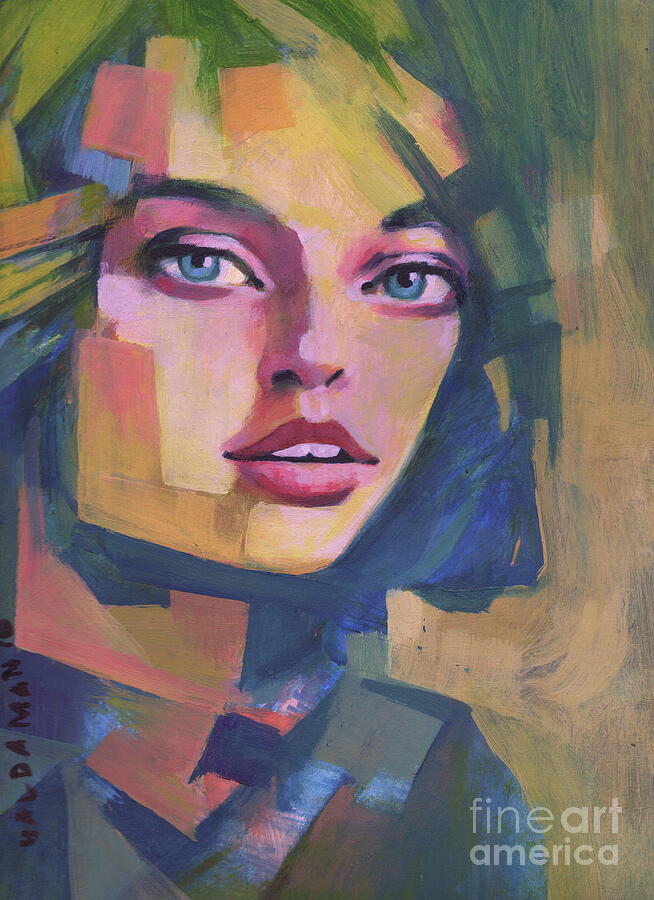 Fragmented Shapes And Colors 12x9 16-028 Painting by Stephen Haldaman ...