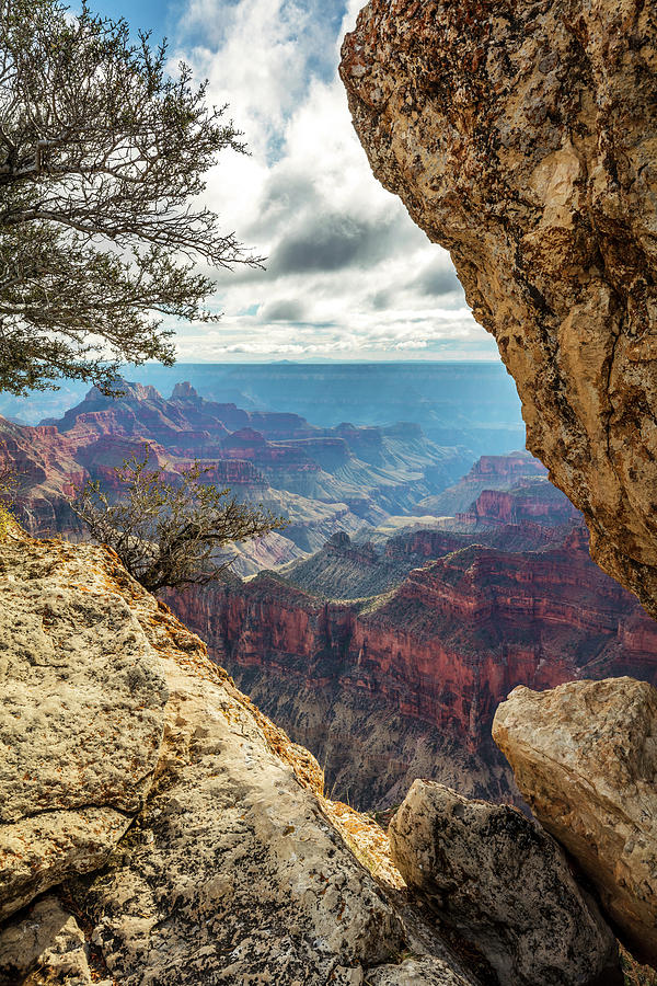 Framed by rock Grand Canyon North Rim Photograph by Pierre Leclerc Photography