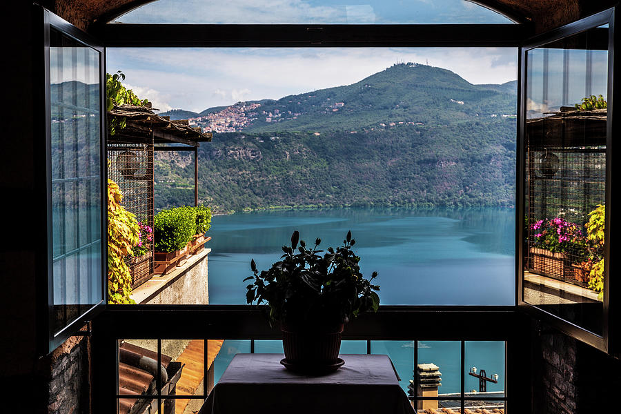 Framed view of Lake Albano Photograph by Fabiano Di Paolo