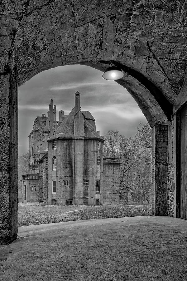 Framing The Castle BW  Photograph by Susan Candelario